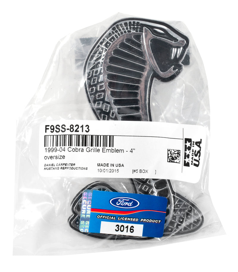 1999-2004 Mustang Mach 1 Grille Delete 9 piece Kit w/ Cobra Emblem Hardware