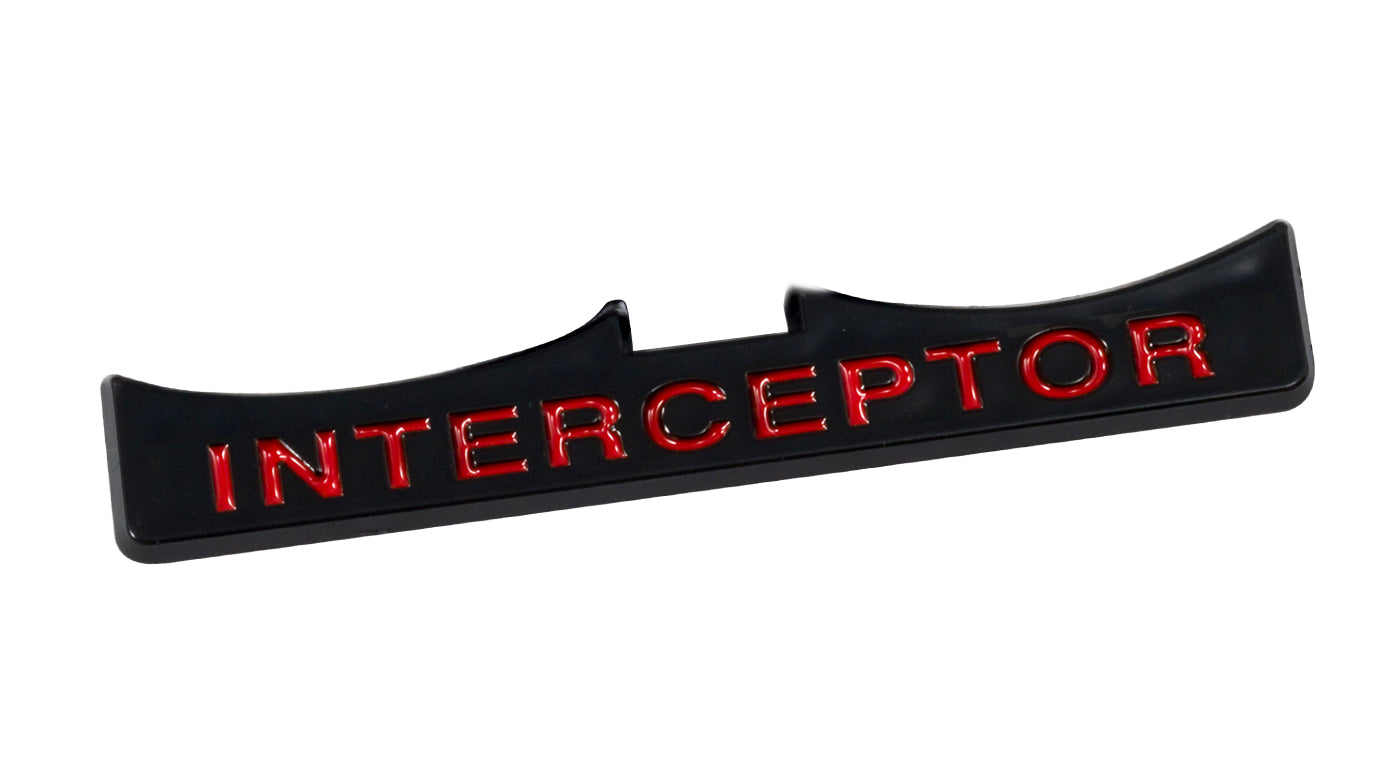 2011-2014 Mustang 5" Black & Red Interceptor Fender Lower Emblem Accent
