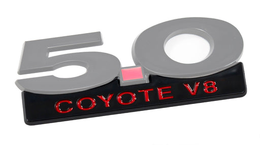 2011-2014 Mustang GT 5.0 Coyote V8 5" Black & Red Fender Lower Emblem Accent