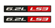 2010-2017 Chevrolet Camaro SS RS 6.2L LS3 5 3/4" Silver Black Red Emblems - Pair