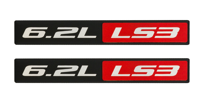 2010-2017 Chevrolet Camaro SS RS 6.2L LS3 5 3/4" Silver Black Red Emblems - Pair