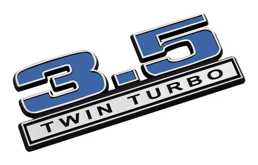 2011-2017 Ford F-150 3.5 Ecoboost Twin Turbo 5" x 1.75" Emblem Blue Chrome Trim
