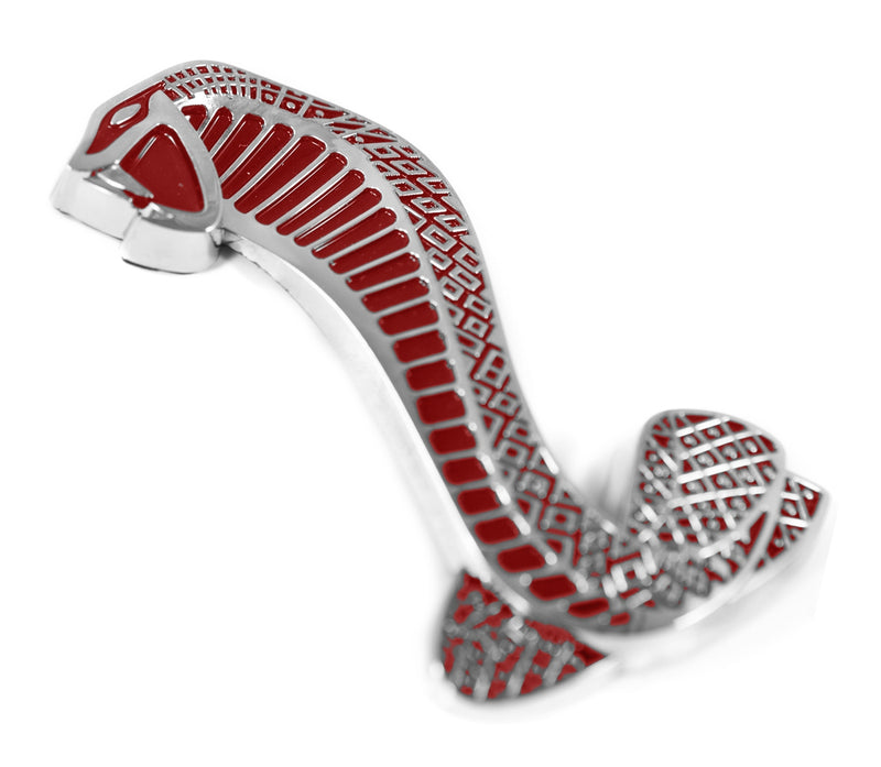 1994-2004 Mustang 3 1/2" Cobra Snake Grille & Fender Side Emblems Red & Chrome
