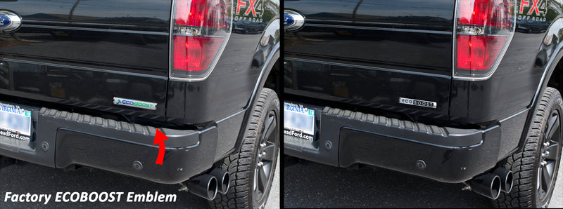  2011-2017 F150 Ecoboost Chrome & Black Rear Trunk Side Fender Emblems Set of 3