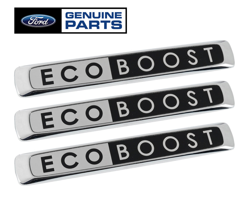  2011-2017 F150 Ecoboost Chrome & Black Rear Trunk Side Fender Emblems Set of 3