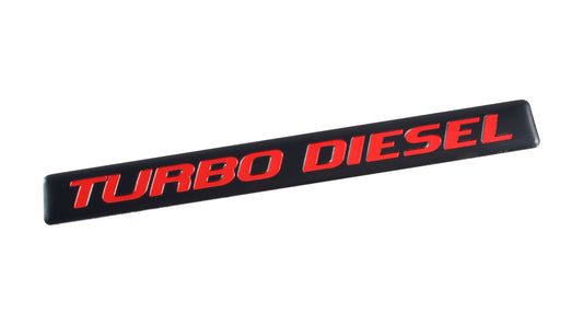 Ford F150 F250 F350 Super Duty Truck 5" Turbo Diesel Black & Red Emblem