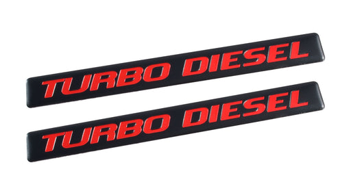 Ford F150 F250 F350 Super Duty Truck 5" Turbo Diesel Black & Red Emblems - Pair