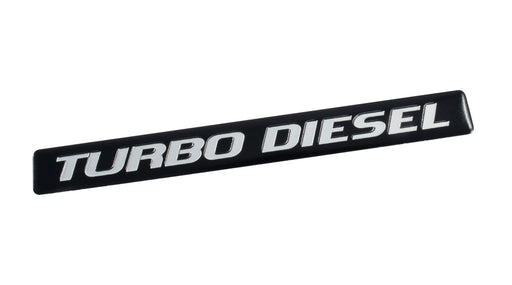 Ford F150 F250 F350 Super Duty Truck 5" Turbo Diesel Black & Silver Emblem