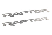 2017-2020 F-150 Raptor Brushed Stainless Steel Running Board Letters LH RH Pair