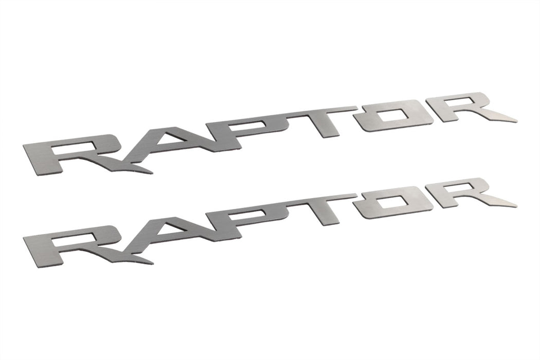2017-2020 F-150 Raptor Brushed Stainless Steel Running Board Letters LH RH Pair
