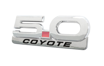 2015-2023 Mustang GT 5.0 Coyote V8 5" Chrome & Black Fender Lower Emblem Accent