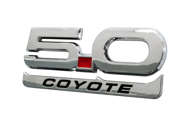 2015-2023 Mustang GT 5.0 Coyote V8 5" Chrome & Black Fender Lower Emblem Accent