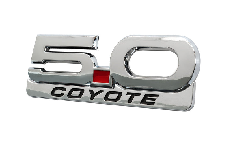 2015-2023 Mustang GT 5.0 Coyote V8 5" Chrome & Black Fender Lower Emblem Accent