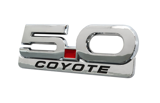 1979-2022 Mustang GT 5.0 Coyote 5.25" Chrome Fender Emblem w/ Accent Badge 2pc