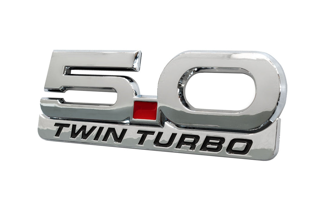 2015-2023 Mustang GT 5.0 V8 Twin Turbo 5.25" Chrome Fender Lower Emblem Accent