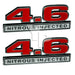 Red & Chrome 4.6 Liter V8 Nitrous Injected NOS Emblems Badge - Pair 5.0" Long