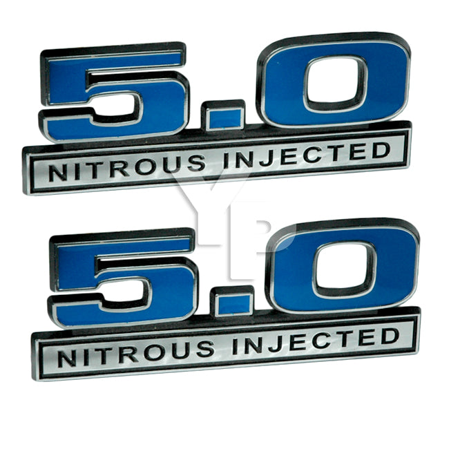 4.0 Nitrous Injected NOS Engine Emblem Badge Logo in Chrome & Red