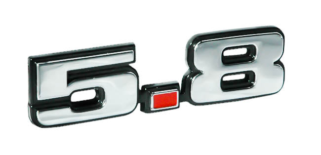 1965-1995 Ford Mustang 351W Chrome 5.8 Liter Emblem 4.75" x 1.25"