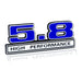 Ford Mustang Blue & Chrome 5.8 5.8L High Performance 3D Stick On Emblem