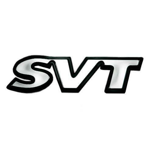 1993-2004 SVT Black & Chrome Rear Trunk Decklid Emblem - Mustang Focus Lightning