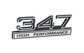 Ford Mustang 347 High Performance Emblem Badge Chrome w/ Black Trim 4" x 1.5"