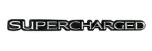 Supercharger Supercharged 3D Embossed Emblem Badge Logo - Chrome over Black Trim