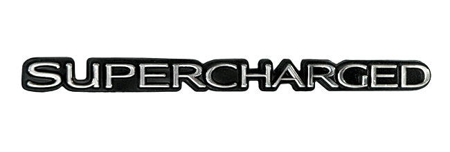 Supercharger Supercharged 3D Embossed Emblem Badge Logo - Chrome over Black Trim