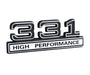 Ford Mustang Black & Chrome 331 High Performance 3D Stick On Embossed Emblem