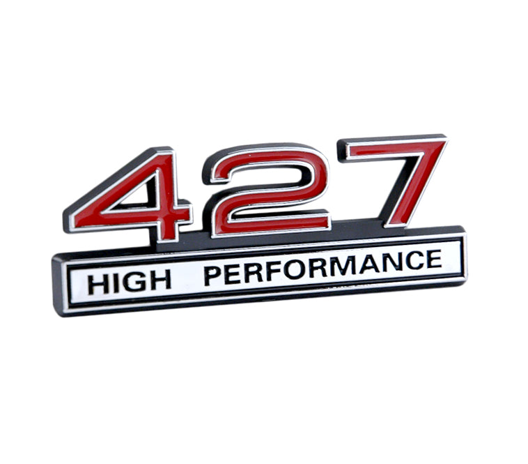 Ford Mustang Red & Chrome 427 427ci High Performance 3D Stick On Emblem