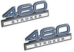 460 7.5 Liter Stroker Emblem Badge Logo in Blue & Chrome Trim - 4" Long - Pair