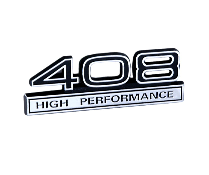 Ford Mustang Black & Chrome Trimmed 408 High Performance Emblem Badge