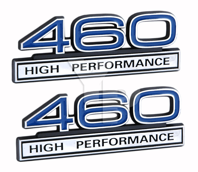 460 7.5 Liter Engine High Performance Emblems in Blue & Chrome - 4