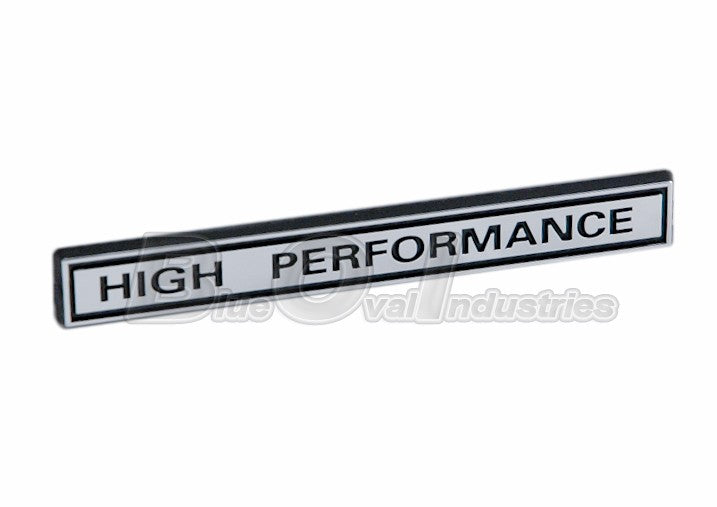 Chrome & Black High Performance Exterior Emblem Badge Plate - Universal Fitment