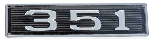 Ford Mustang 351 5.8 Windsor 3.25" Chrome & Black Embossed Hood Scoop Emblem