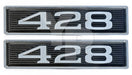 Vintage Style 7.0 428ci Engine Black & Chrome Plated Hood Scoop Emblems - Pair