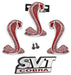 1994-2004 Mustang Cobra Snake Red Fender 4pc Grille SVT Emblems