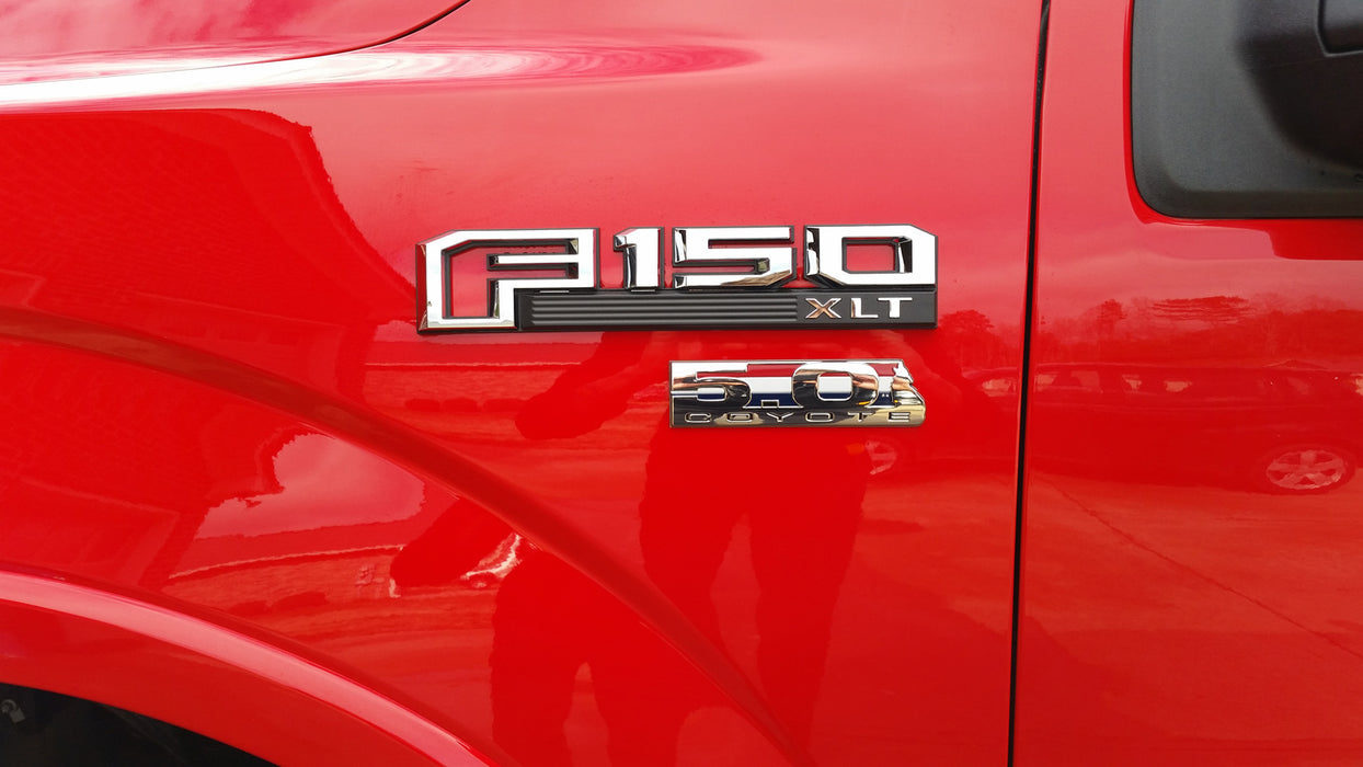 2011-2014 Mustang GT Ford F-150 Boss 302 5.0 Coyote Chrome Red White Blue Emblem