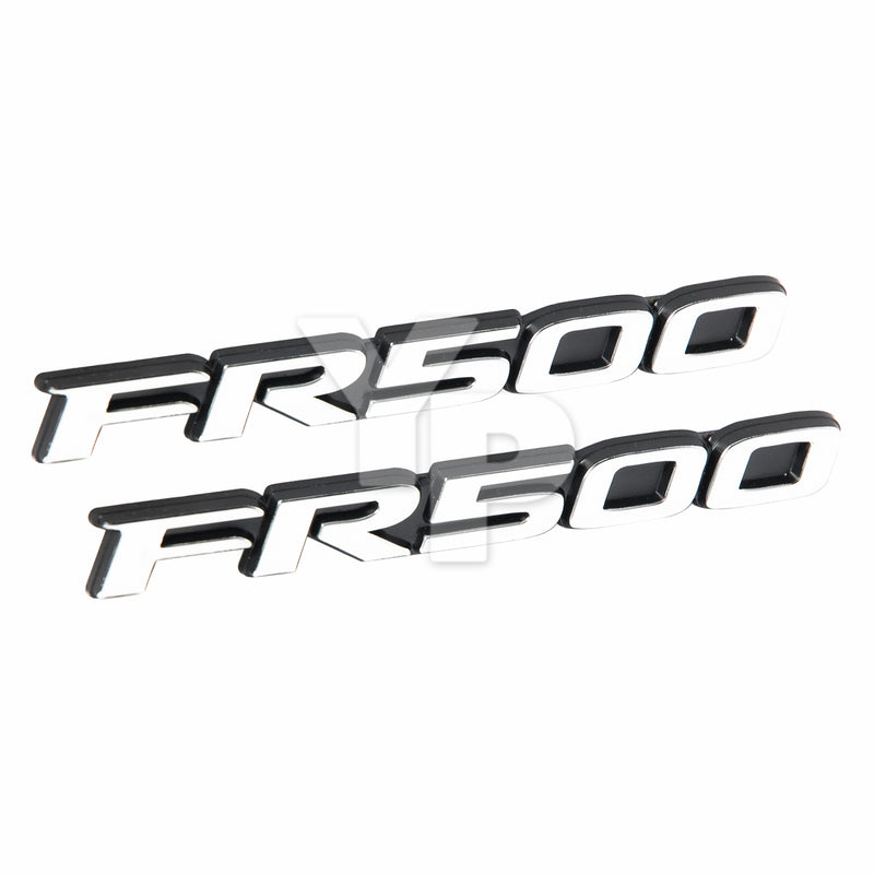 2005-2010 Mustang FR500 Emblems Badges in Chrome & Black - 4.75" Long Pair
