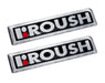 1996-2008 Roush F-150 & Mustang Silver & Black Embossed Emblems - 4.5" Long Pair