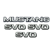 1984-1986 Ford Mustang SVO Fenders & Trunk Chrome Emblems 4pc. Set