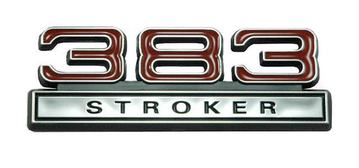 Ford Mustang Red & Chrome 383 Stroker Emblem 4" x 1.5"