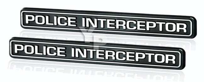 Mustang Taurus Crown Vic SSP Police Interceptor Black Chrome Emblems B ...