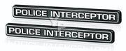 Mustang Taurus Crown Vic SSP Police Interceptor Black Chrome Emblems Badges Pair