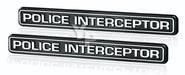 Mustang Taurus Crown Vic SSP Police Interceptor Black Chrome Emblems Badges Pair