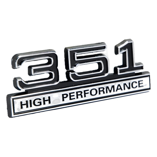Ford Truck Mustang 351 351W High Performance 4" x 1.5" Chrome & Black Emblem