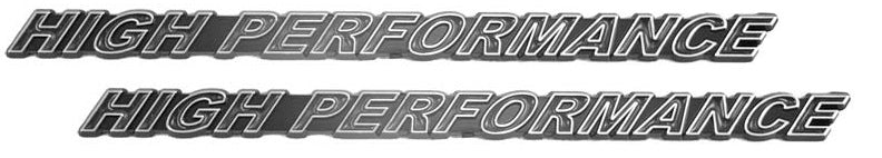 Chrome & Black High Performance Engine Emblems Badges Logos - 7