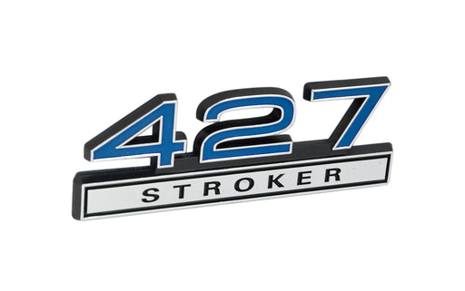 Ford Mustang Blue & Chrome 427 427ci Stroker Fender Emblem Badge 4" x 1.5"