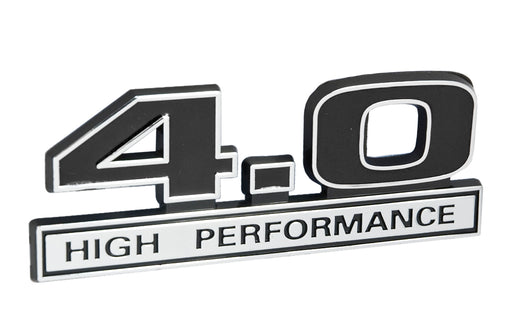 Ford Mustang Ranger Black & Chrome 4.0 High Performance Fender Emblem 5" x 1.75"