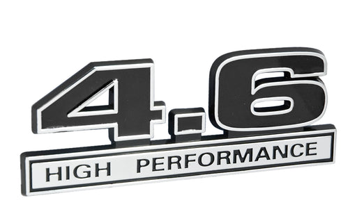 Ford Mustang Black & Chrome 4.6 High Performance Fender Emblem Badge 5" x 1.75"