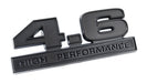 Ford Mustang Matte Black 4.6 High Performance Fender Emblem Badge 5" x 1.75"